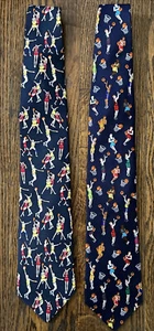 ALYNN Vintage Colorful Tie Basketball Hoops Blue Ties Slam Dunk Rare - Picture 1 of 4