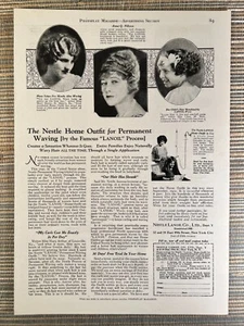 Nestle Lanoil Permanent Waving Home Outfit Perm New York 1924 Vintage Print Ad - Picture 1 of 1