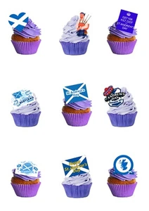 Cake Toppers St Andrew's Day Scottish 33 Stand Up Edible Wafer Paper Decorations - Picture 1 of 9