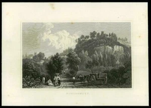 Impresión antigua original de 1830 GALES - Vista de Montgomery (23) - Imagen 1 de 1
