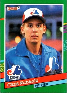 Christopher (Chris) William Nabholz Expos 667 Pitcher Donruss 1990 Baseball Card