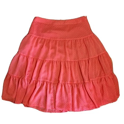 Falda George Mujer Talla 10 Rosa Blanco Lunares Cremallera Lateral Forrada en Gasa Foto 1 de 4