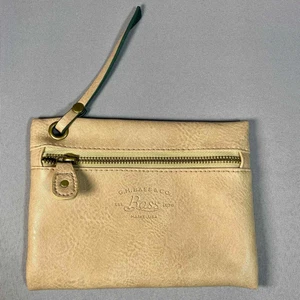 G.H BASS & Co Womens Purse Tan Insert Zip Up Pouch Leather Lightweight Travel - Picture 1 of 8