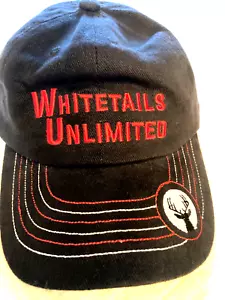 Gorra Whitetails Unlimited negra con bordado rojo EE. UU. Ciervo Buck Hunt - Imagen 1 de 10