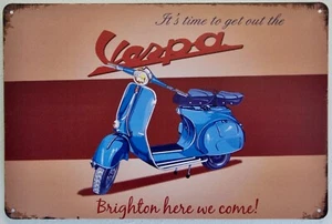 Targa in latta Vespa vintage retrò 20x30 cm nostalgia - Foto 1 di 1