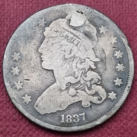 1837 Capped Bust Quarter 25c Better Grade VF Details #58442 Cover