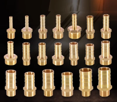 Hose Tail Adapter Connector Brass 1/8" 1/4" 3/8" BSP Male To 4/6/8/10/19mm Tube - Image 1 of 3