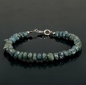 4-5mm Natürlich Grobem Blau Diamant Perlen Nuggets 925 Silber Damen Schmuck - Bild 1 von 4