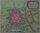 Charleroi w Belgii - Charle-Roy - Bodeehr - Oryginalny miedzioryt około 1720 roku