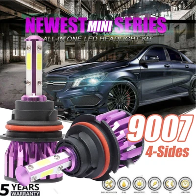 9007 HB5 LED Headlight Conversion Kit Bulb 1600W 192000LM 4Side Lamp Hi/Lo 6000K - Image 1 of 4