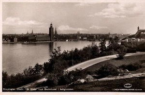 Schweden Stockholm Utsikt fran Söder med Stadshuset i Bakgrund Vintage RPPC B84 - Bild 1 von 2