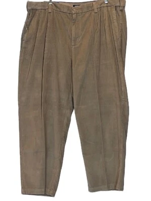 New Croft & Barrow Big and Tall Comfort Corduroy Pleated Tan 46 x 29 Pants - Image 1 of 4