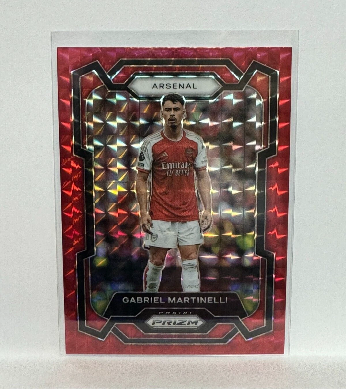 2023-24 Panini Prizm Premier League #25 Gabriel Martinelli Red Mosaic Arsenal