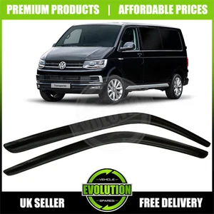 WIND RAIN SMOKE DEFLECTORS VISORS FIT VW TRANSPORTER T5 T6 T6.1 2003-2024 - Picture 1 of 12