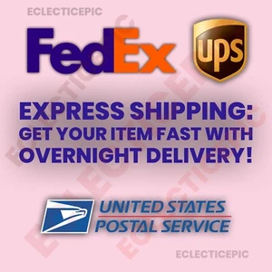 Custom Shipping Agreement: Overnight or Express - Additional Cost - Picture 1 of 1