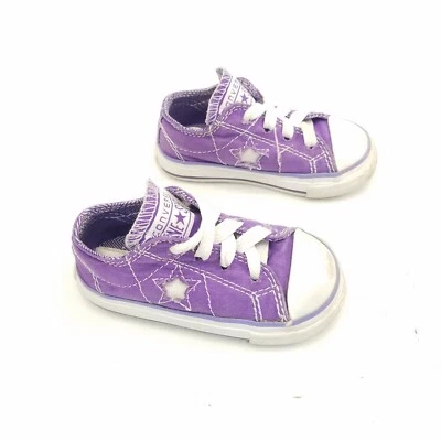 Converse одна звезда фиолетовый туфли на шнуровке кроссовки Baby девочки младенца размер 5 - Изображение 1 из 4