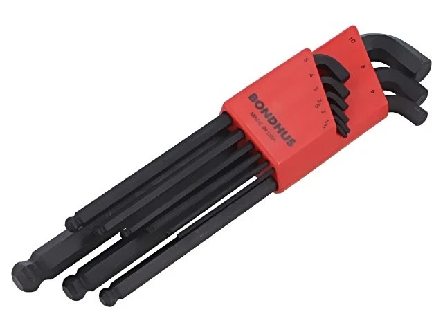 16599 Hex key set, short, 9 pieces. BONDHUS - Image 1 of 1