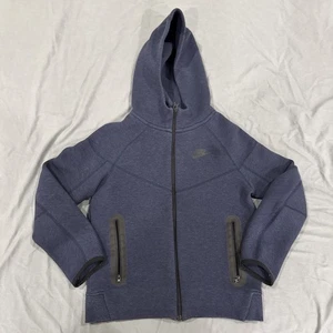 Felpa con cappuccio e zip intera Nike Sportswear Tech Fleece Obsidian FD3285-473 Youth Medium - Foto 1 di 15