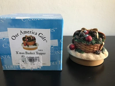 Cesta de Navidad Our America by Yankee Candle Candle Topper Usado en Excelente Condición Foto 1 de 4