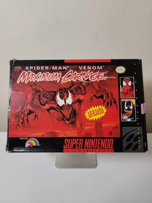 Spider-Man Venom Maximum Carnage (Super Nintendo SNES) Tested CIB Authentic🔥 - Image 1 of 4