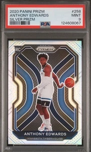 Anthony Edwards Silver Prizm #258 RC Rookie PSA 9 2020 Panini Prizm - Bild 1 von 2