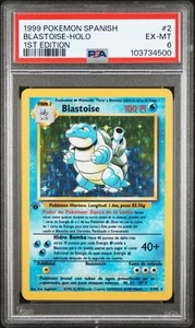1999 Pokemon SPANISH 1st Edition Base Set Blastoise Holo 2/102 PSA 6 - Picture 1 of 2