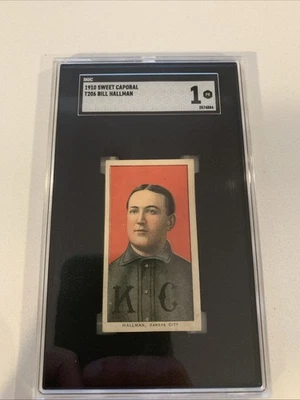 1910 Sweet Caporal T206 Bill Hallman SGC 1 (Perda de papel na parte de trás) - Imagem 1 de 2