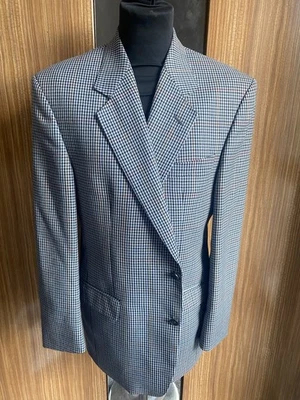 DAKS SPORTS JACKET/BLAZER 42R WOOL/TWEED GREY/BLUE/BROWN CHECK - Image 1 of 4