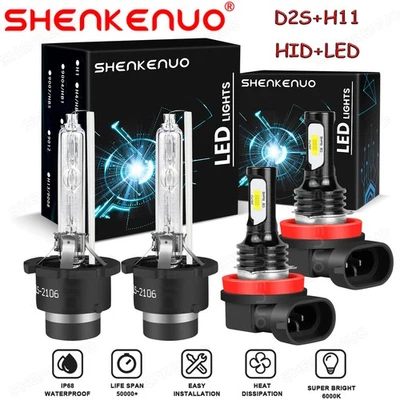 For Infiniti M56 2011-2012 2013 4pcs LED Headlight Bulbs High/Low+Fog Light Kit - Image 1 of 4