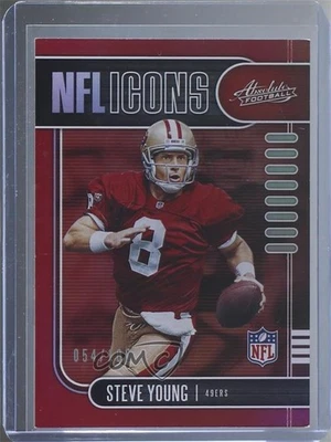 2019 Panini Absolute NFL Icons Red Spectrum /100 Steve Young #14 HOF - Image 1 of 2