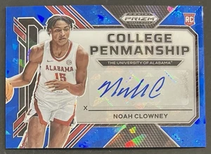 NOAH CLOWNEY #/75 Auto 2023 Prizm BLUE ICE College Penmanship ALABAMA - Picture 1 of 2