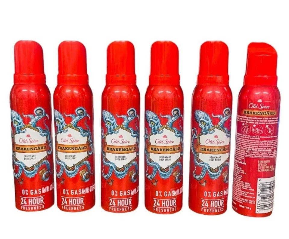 6x Old Spice KRAKENGARD Desodorante Corporal Spray Perfume para Hombres, 4.73OZ Foto 1 de 1