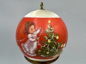 Vintage Punze 1978 Enkelin Satin Kugel Christbaumschmuck - Bild 1 von 7