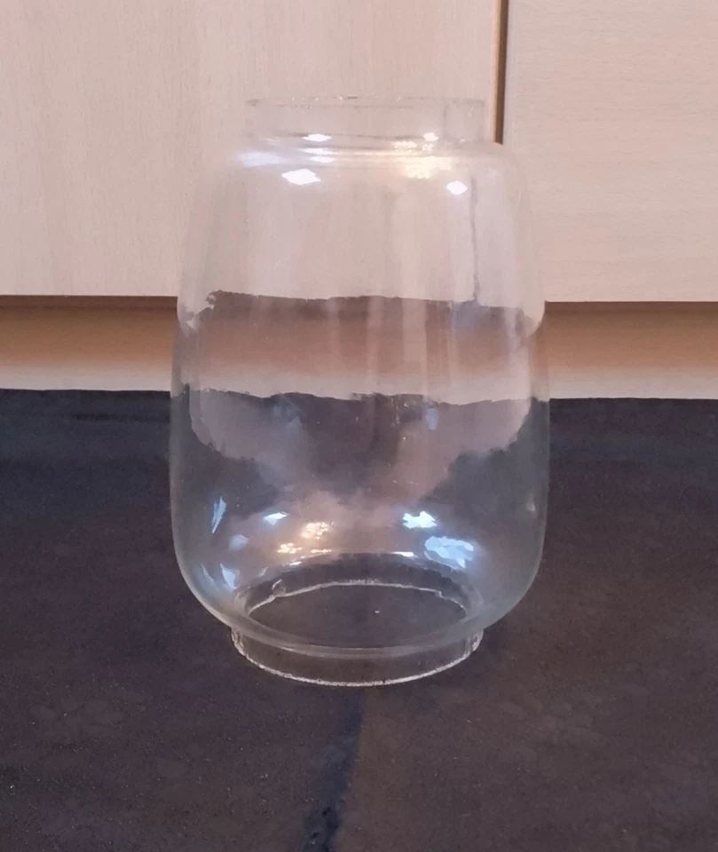 Verre De Lampe Tempête Ancien En Verre Soufflé - Photo 1/4