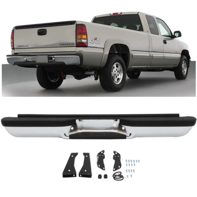 For 1988-2000 Chevy Silverado GMC Sierra C/K1500 C/K2500 Rear Step Bumper Chrome Foto 1 de 4