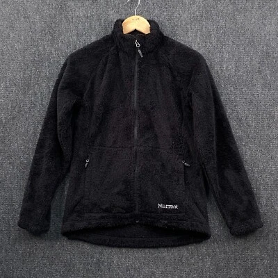 Marmot Womens Fleece Jacket Full Zip Black Deep Pile Zipped Pockets No Size - Image 1 of 4