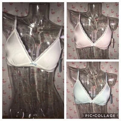 Azul por Betsey Johnson 💋 Slinky Sexy Bralette Estilo Nupcial Satinado Talla Mediana - Grande Foto 1 de 4