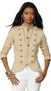 Vintage Ralph Lauren Denim Supply Tan Gold Military Jacket Womens Size XS Band - Picture 1 of 9