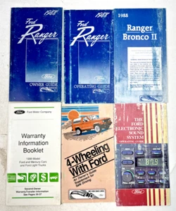 1988 Ford Ranger Bronco II Owner & Operator's Guide and Warranty Booklet - Picture 1 of 19