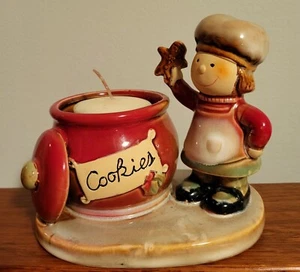 New YANKEE CANDLE Gingerbread Cookie Jar & Girl Christmas Ceramic Votive Holder - Picture 1 of 5