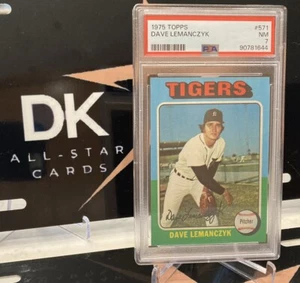 1975 TOPPS BASEBALL DAVE LEMANCZYK #571 PSA NEAR MINT - GREAT COLOR CENTERING - Picture 1 of 2