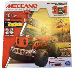 Meccano 3 Modelo Set Escuadrón de Rescate Camión de Bomberos Helicóptero 15202 No Montado 10+ - Imagen 1 de 14