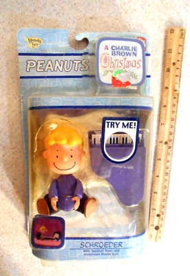 Figura de Navidad Peanuts Schroeder con piano musical Charlie Brown 2003 Foto 1 de 4