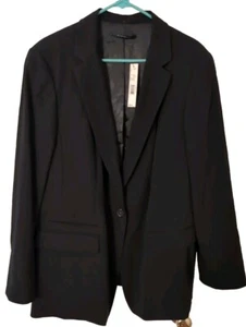 Nwt $398 Elie Tahari ALECA One Button SOLID BLACK Jacket Blazer SIZE 24 Plus - Picture 1 of 9