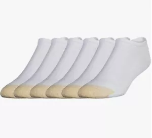 GoldToe Men's White Cotton No Show Athletic Sock 6 Pair Shoe Size 6-12.5 - Picture 1 of 1