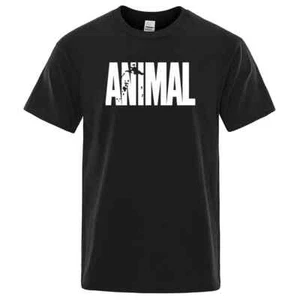 Moda ANIMAL Estampado de Letras Hombres Camisetas Calle Divertidas Mangas Cortas Sueltas - Imagen 1 de 23