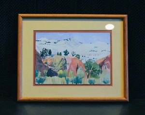 Cucinell - Landscape Watercolor Painting - Folk Art Style - Taos Santa Fe N.M. - Picture 1 of 5