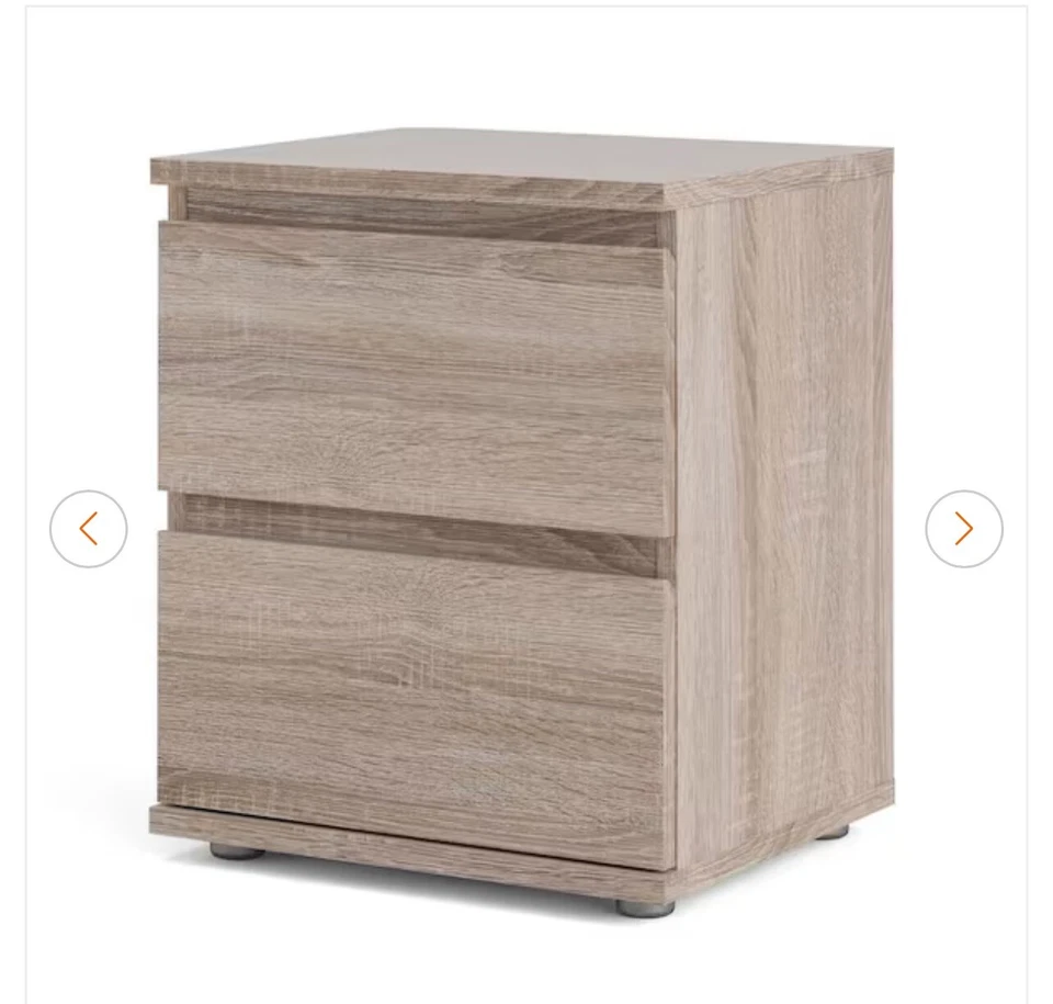 Mesitas de noche Tvilum 15,83" W tablero de partículas individuales 2 cajones rectangular en trufa Foto 1 de 1