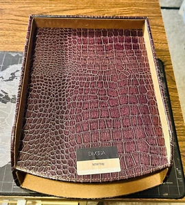 Divoga Kroko Briefablage, braunes Leder 12 x9,5 x3 Zoll brandneu - Bild 1 von 3