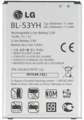 Batería LG BL-53YH para LG G3 D850 D851 D852 D855 LS990 VS985 F400 EE. UU. Foto 1 de 4